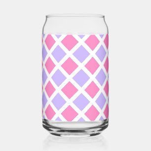 Lila Rosa Schachbrett-Diamant-Muster Dosenglas