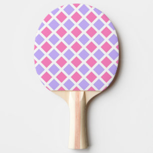 Lila Rosa Schachbrett-Diamant-Muster Tischtennis Schläger