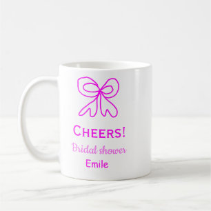 Lila rosa Schleife Brautparty Name einfügen  Kaffeetasse