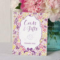 Lila Rosa Schleife Wildblumen Blüten Baby Shower