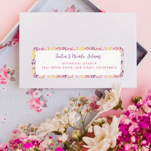 Lila Rosa Schleife Wildblumenblüten Babyparty