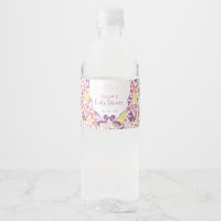 Lila Rosa Schleife Wildblumenblüten Babyparty