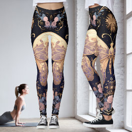 Lila-Rosa-Schmetterling-Yoga Leggings