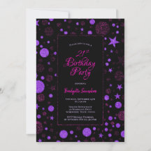 Lila rosa Spots und Sterne 21. Geburtstag Party