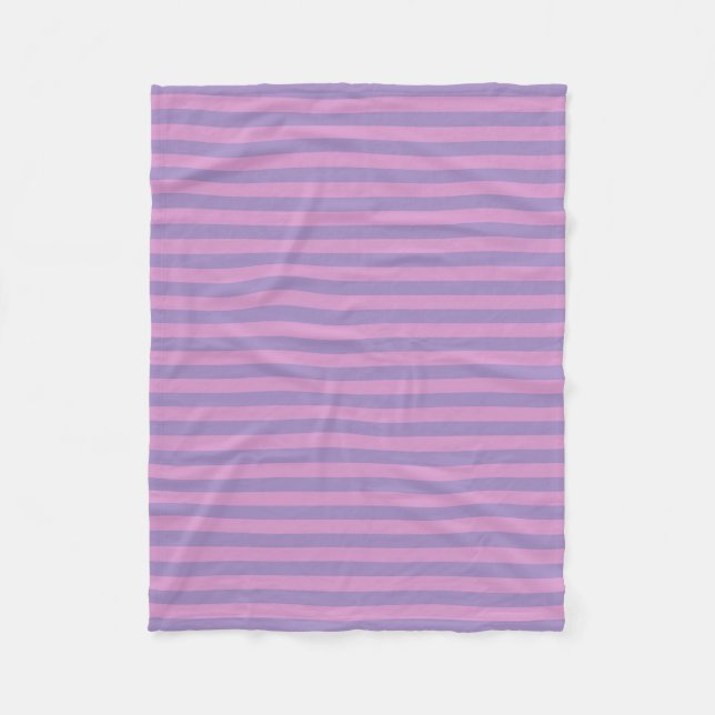 Lila Rosa Streifen Nahtloses Muster Fleecedecke (Vorderseite)