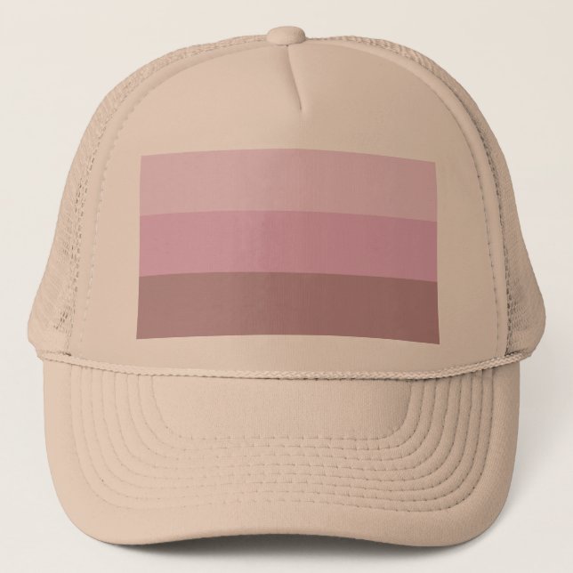 Lila rosa Streifen Ombre Truckerkappe (Vorderseite)