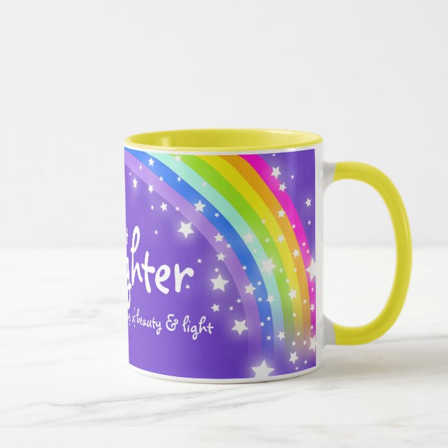 Lila rosa Tasse des personalisierten Regenbogens (Rechts)