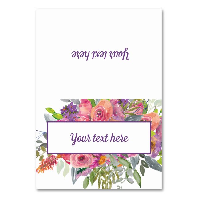 Lila Rosa Tischnummer (Vorderseite)