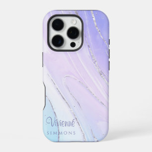 Lila rosa Tosca Ombre Marble anpassbar iPhone 16 Pro Hülle