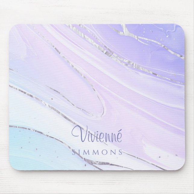 Lila rosa Tosca Ombre Marble anpassbar Mousepad (Vorne)