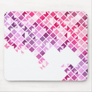 Lila, rosa u. weißes geometrisches Muster Mousepad