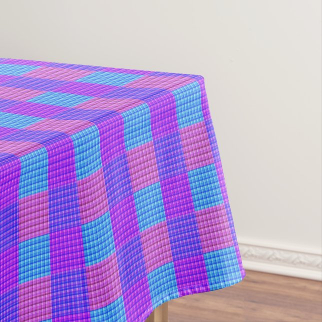 Lila rosa und blau geprüftes Tartan-Design, Tischdecke (Beispiel)