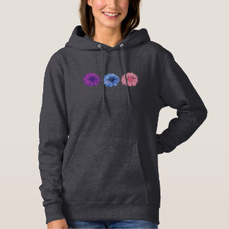 Lila, rosa und blaues Blumentrio Hoodie