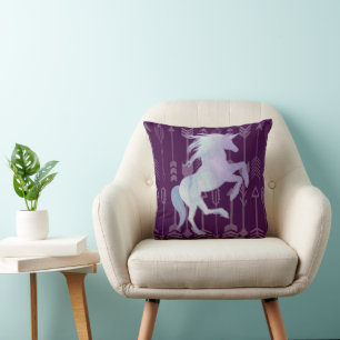 Lila Rosa und Blaues Einhorn- und Pfeilmuster Kissen