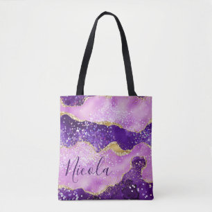 Lila & Rosa und falscher Goldglitter Achat