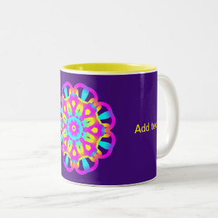 Lila, rosa und gelbe Gefärbte Krawatte Zweifarbige Tasse