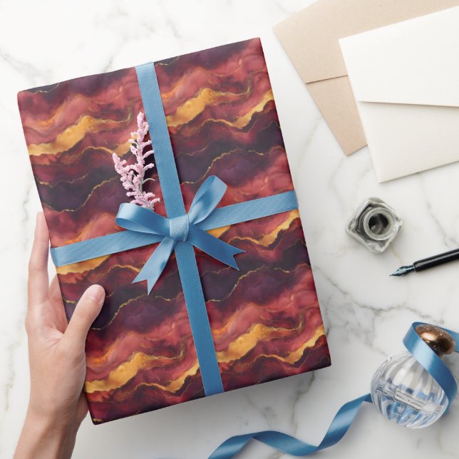 Lila, rosa und gelbe Marmorplatte Geschenkpapier (Schenken)