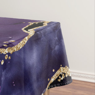 Lila, Rosa und Gold Glitter-Achat-Muster Tischdecke
