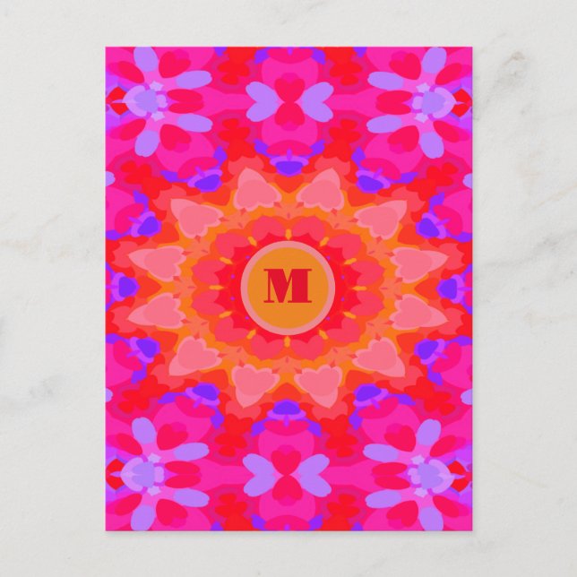Lila, rosa und orange postkarte (Vorderseite)