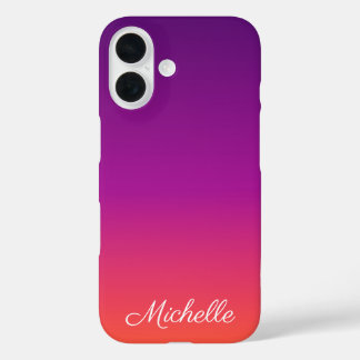 Lila, rosa und orangefarbene Farbvarianten iPhone 16 Hülle