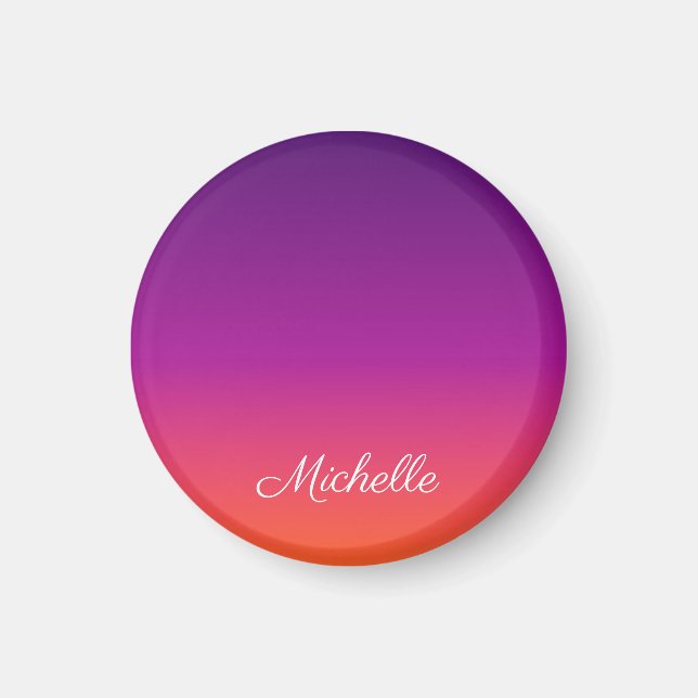 Lila, rosa und orangefarbene Farbvarianten Magnet (Vorne)