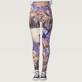 Lila, rosa und orangefarbene Tulpen Leggings