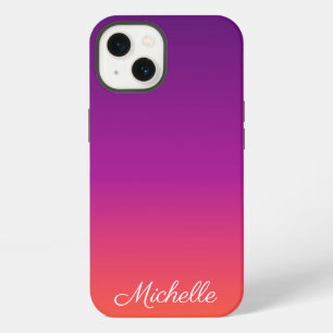 Lila, rosa und orangefarbener Farbverlauf Case-Mat iPhone 13 Hülle