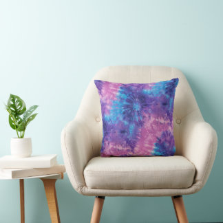 Lila Rosa und Türkis Tie Dye Explosion  Kissen