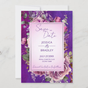 Lila rosa Vintage Rose Save The Date