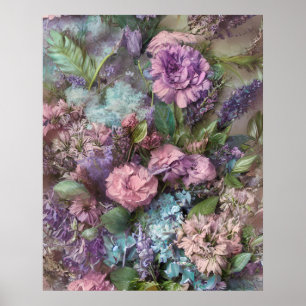 Lila rosa violette Blumen schöne Poster