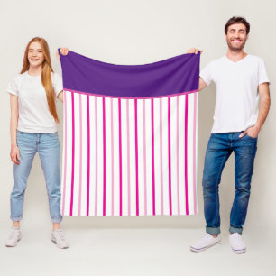 Lila Rosa Weiße Streifen Fleecedecke
