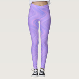 Lila Rosa Wellenlinienmuster Leggings