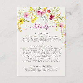 Lila Rosa-Wild-Orchideen-Blume-Wreath-Hochzeit Begleitkarte