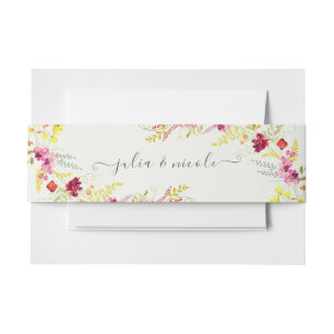 Lila Rosa-Wild-Orchideen-Blume-Wreath-Hochzeit Einladungsbanderole