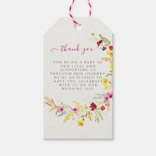 Lila Rosa-Wild-Orchideen-Blume-Wreath-Hochzeit Geschenkanhänger