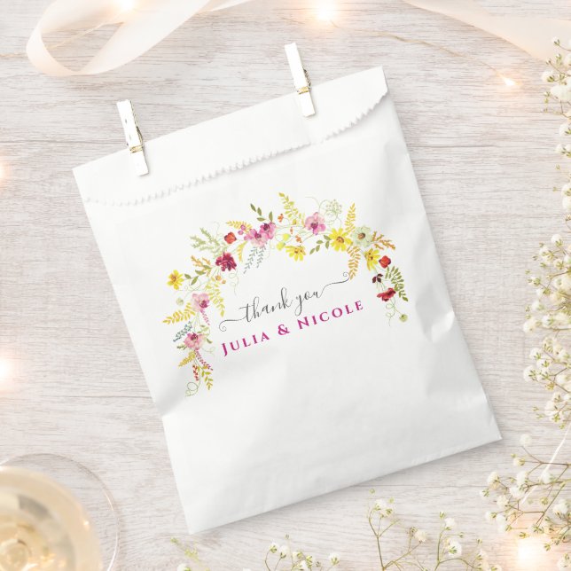 Lila Rosa-Wild-Orchideen-Blume-Wreath-Hochzeit Geschenktütchen (Ausgeschnitten)