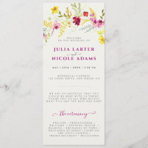 Lila Rosa-Wild-Orchideen-Blume-Wreath-Hochzeit Programm