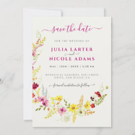 Lila Rosa-Wild-Orchideen-Blume-Wreath-Hochzeit Save The Date