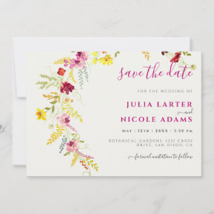 Lila Rosa-Wild-Orchideen-Blume-Wreath-Hochzeit Save The Date