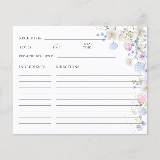 Lila rosa Wildblume Brautparty Rezept (Vorderseite)