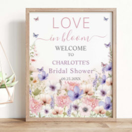 Lila rosa Wildblume Schmetterlinge Liebe im Blut Poster