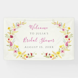 Lila Rosa Wilde Orchideen Blumen Brautdusche Banner
