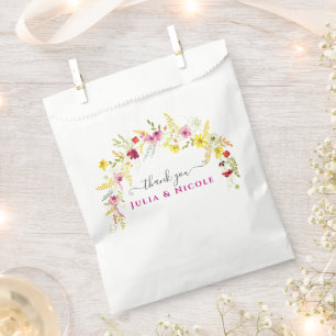 Lila Rosa Wilde Orchideen-Blumenkranz Hochzeit Geschenktütchen
