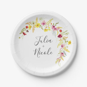 Lila Rosa Wilde Orchideen-Blumenkranz Hochzeit Pappteller