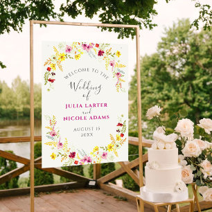 Lila Rosa Wilde Orchideen-Blumenkranz Hochzeit Poster