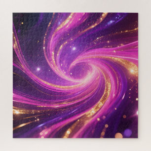 Lila Rosa Wirbel Energie Strudel Abstrakt Puzzle