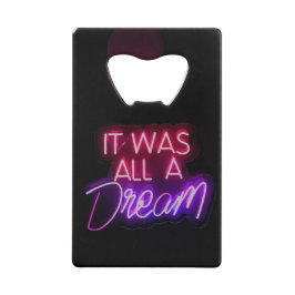 Lila-rosa Wortgrafik Es war alles ein Traumzeichen Geldbeutel Flaschenöffner
