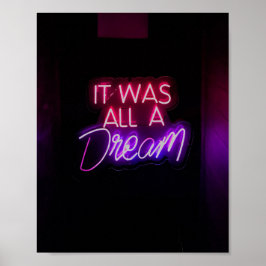 Lila-rosa Wortgrafik Es war alles ein Traumzeichen Poster