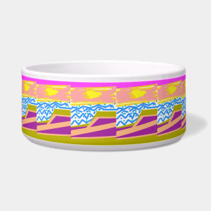 Lila Rosa Yacht Blaue Wellen Napf