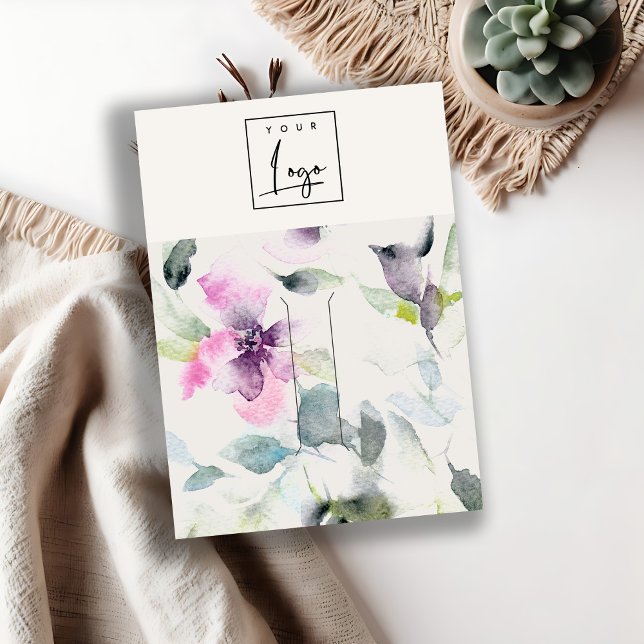 Lila, rosafarbene, florale Logo-Hairclip-Button-In Visitenkarte (Von Creator hochgeladen)